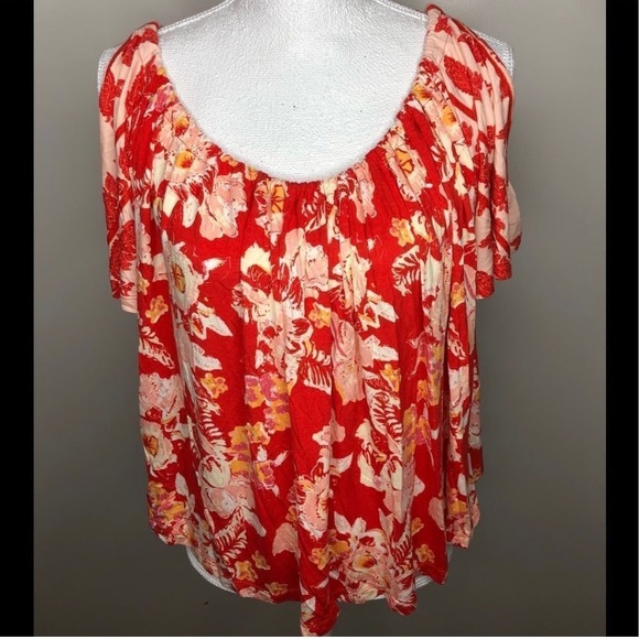 Free People Baja Babe Cold Shoulder Blouse - Picture 1 of 3